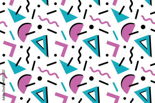 Seamless Teal and Purple 80's Pattern