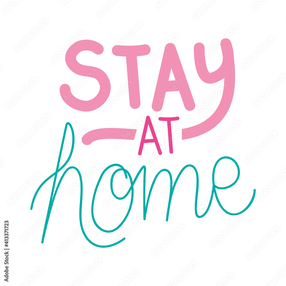 cute sticker about stay at home lettering cute sticker about stay at home lettering
