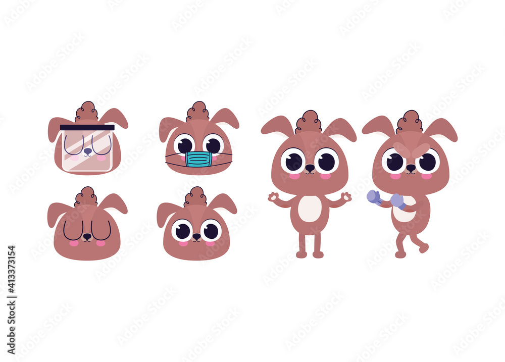 set of cute puppys stickers set of cute puppys stickers