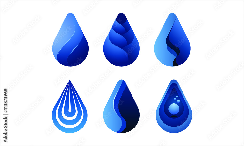 set of blue drops