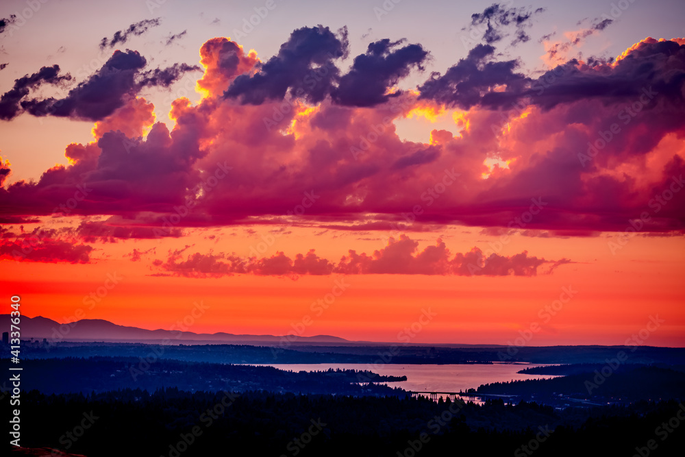 spectacular seattle sunset