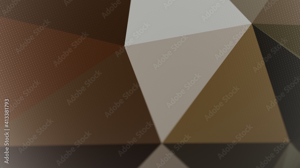3d Triangle Abstract Minimal Background In Forest Brown and Green Color