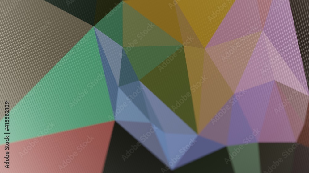 Fototapeta premium 3d Triangle Abstract Minimal Background in Triadic Color Combination