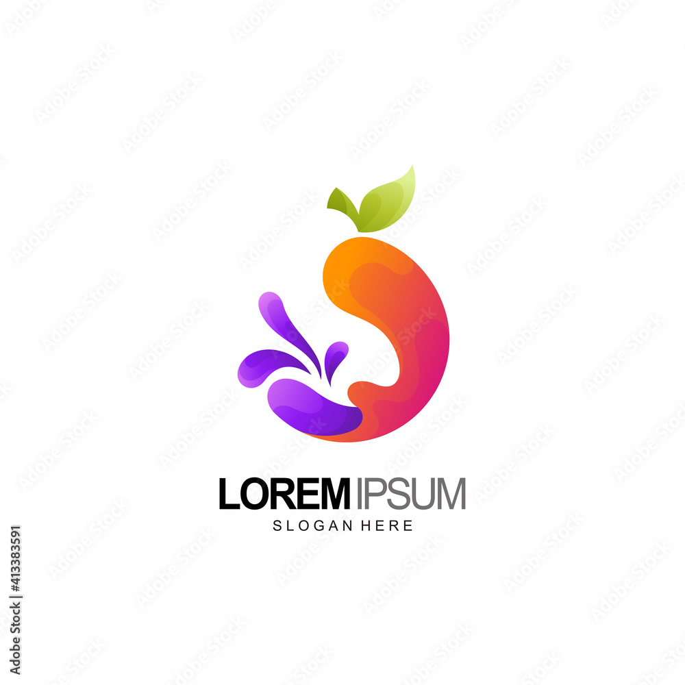 Fototapeta premium fruit and juice logo, fresh drink design template