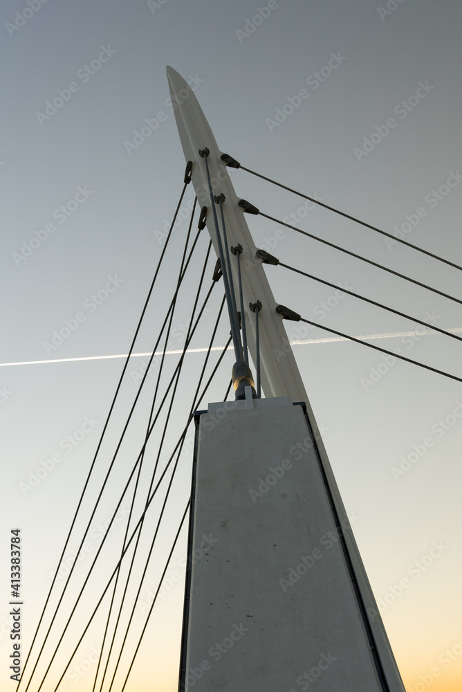 Fototapeta premium suspension bridge over sky