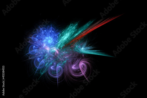 Abstract Glowing abstract fractal designs 