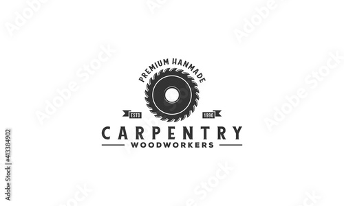  woodworking logo design, grange print stamp, creative carpentry typography emblem, Vector