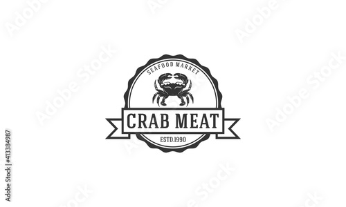 logo for seafood on white background