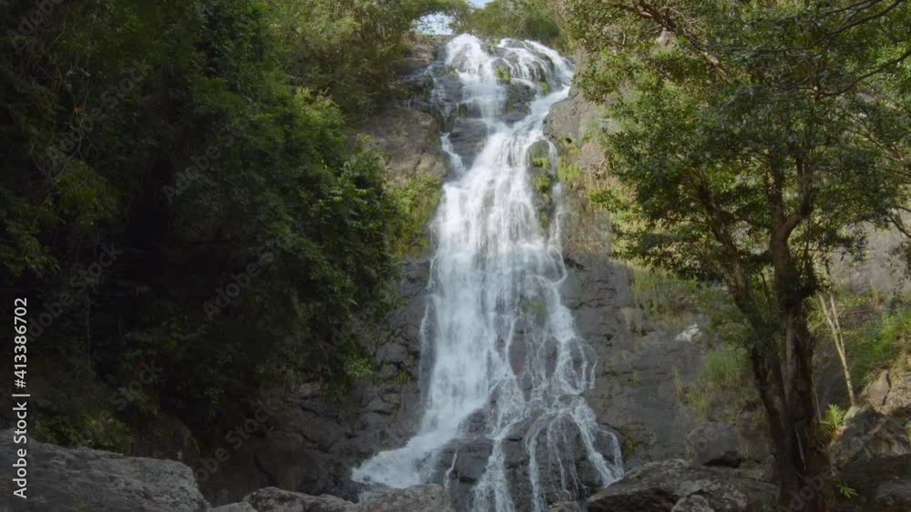 Scenic Scene of Waterfall Stream, Sarika Waterfall,Thailand Scenic Scene of Waterfall Stream, Sarika Waterfall,Thailand