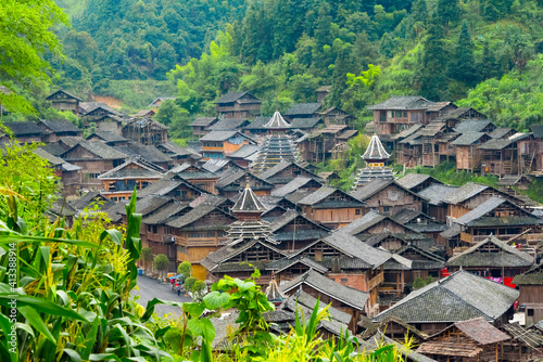 Dong village in the mountain, Huanggang, Zhaoxing, Guizhou Province, China photo