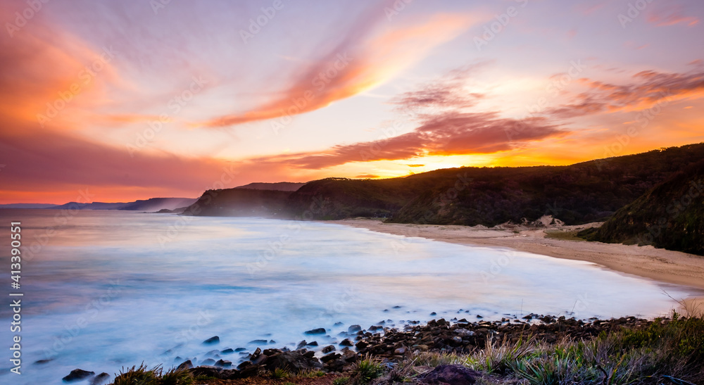 Sunset Scape along Garie Beach in Royal National Park