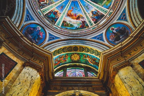 Israel  Mount Carmel. Stella Maris Monastery  ceiling depicting Elijah s ascent into heaven.