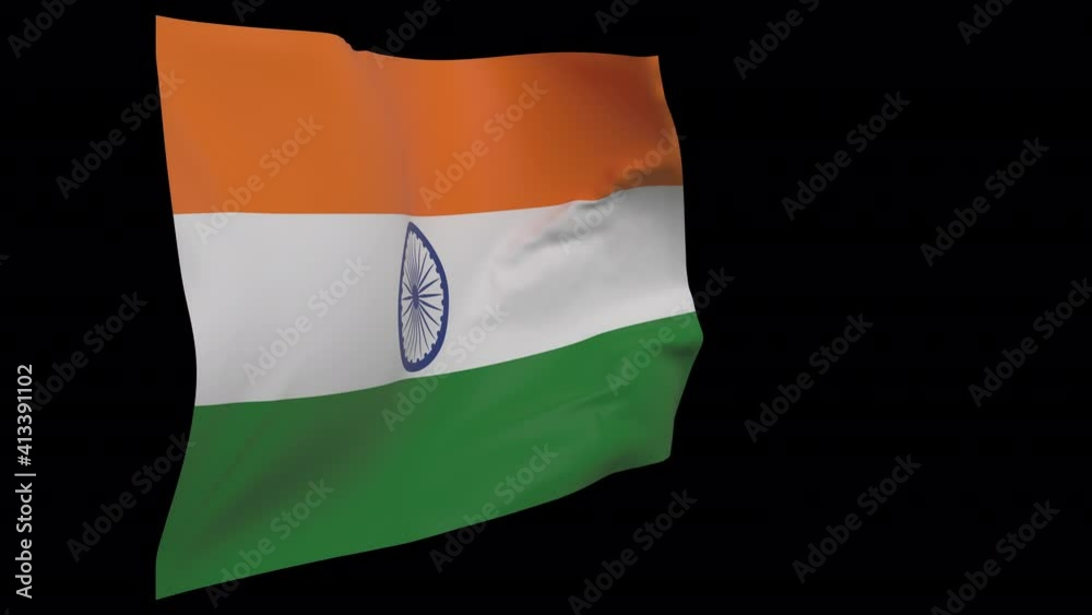 India waving flag seamless loop animation. 4k Alpha Channel transparent ...