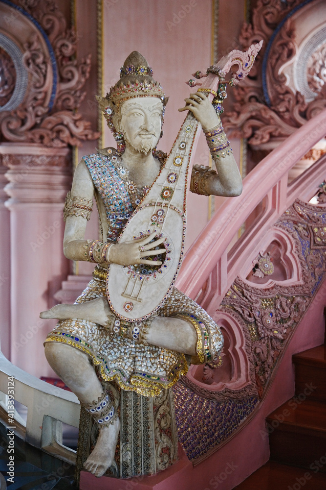 Fototapeta premium Figure on The Stairway to Heaven, Erawan Museum in Samut Prakan, southeast of Bangkok, Thailand. Commissioned by Lek Viriyapant.