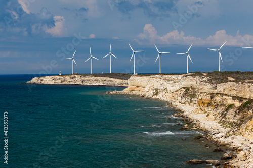 Wind turbines  Bozcaada  Turkey.