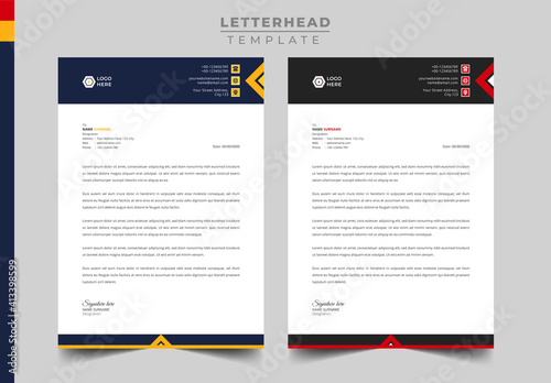 Creative modern letterhead template design for Corporate and business use