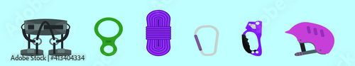 set of rappel cartoon icon design template with various models. vector illustration isolated on blue background