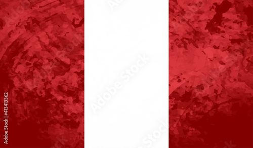 Grunge Peru flag. Peru flag with waving grunge texture.