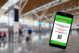Mobile Phone App Showing Covid-19 Digital Vaccination Certificate for Travel