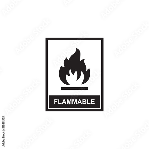 flammable packaging icon symbol sign vector