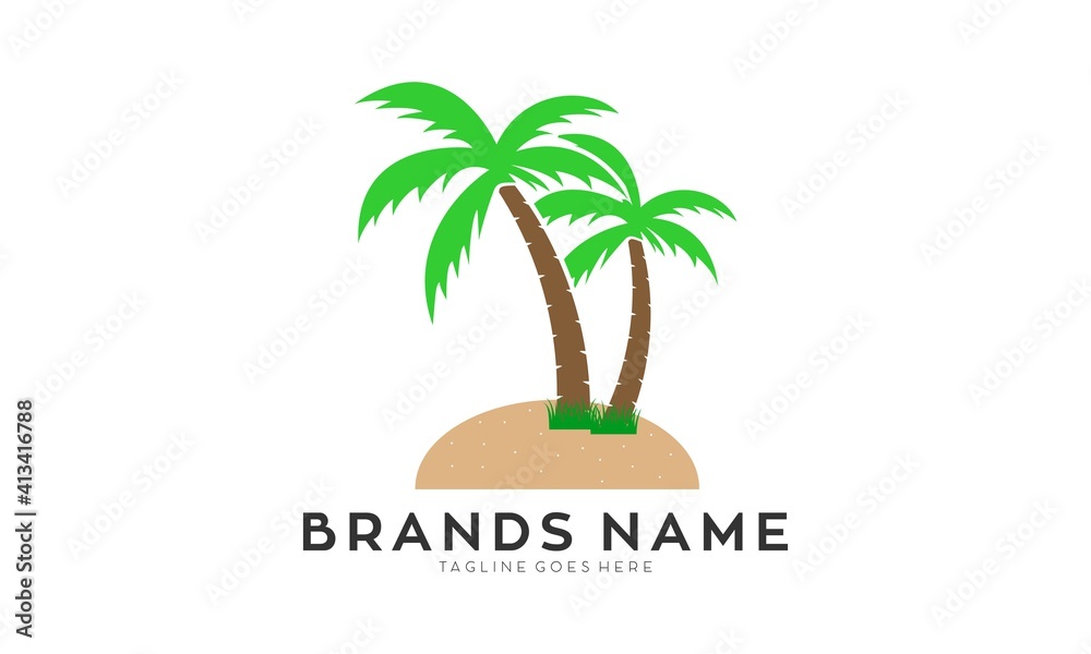 Palm tree in the beach vector design