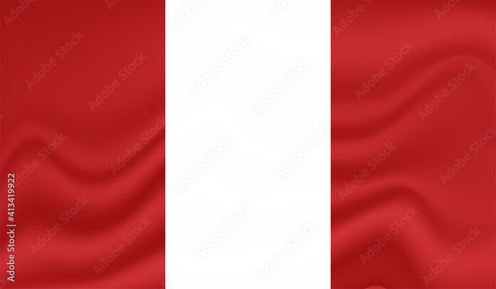 Grunge Peru flag. Peru flag with waving grunge texture.