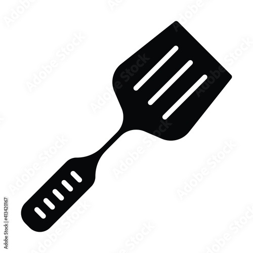 spatula icon, kitchen utensil vector