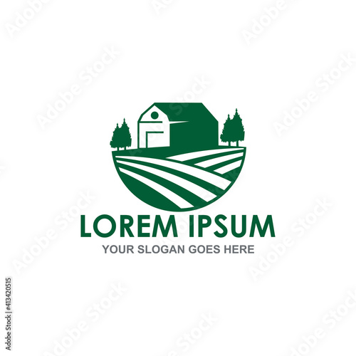 farm house vector , nature farm logo