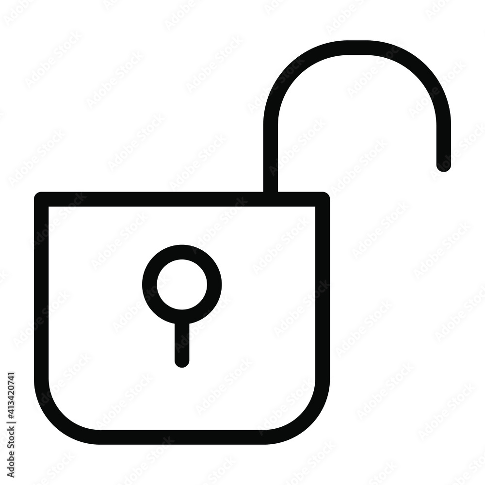 padlock open icon, security vector padlock open icon, security vector