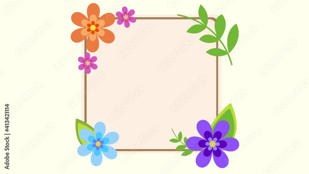 frame with flowers animated frame with flowers animated