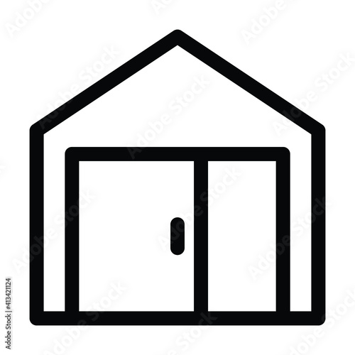 garage icon, home house vector