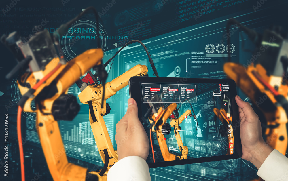 Engineer controls robotic arms by augmented reality industry technology ...