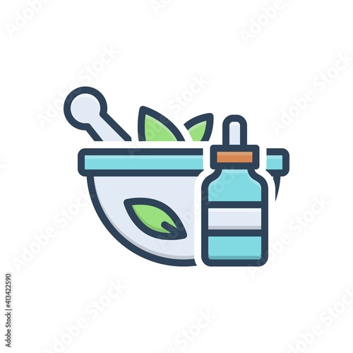 Color illustration icon for extraction