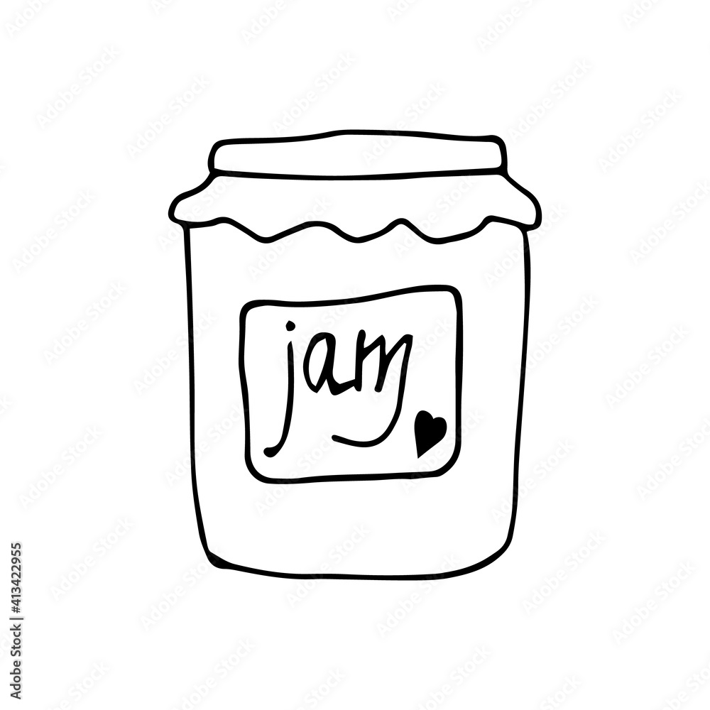 Vector image of jars with jam on a white background Vector image of jars with jam on a white background