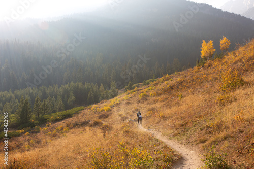 family hiking in grand teton
