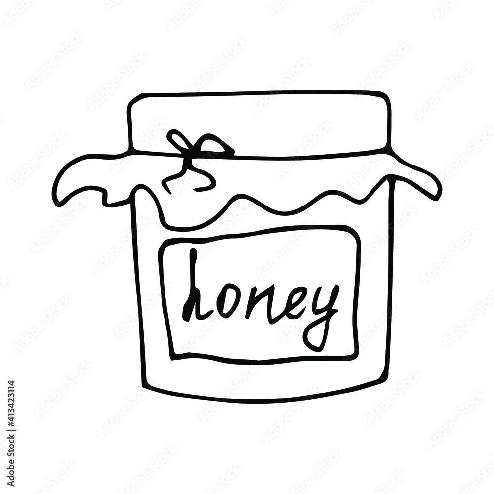 Vector image of jars of honey on a white background Vector image of jars of honey on a white background