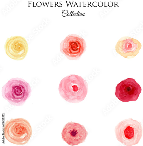 Flowers Watercolor Collection. High Quality