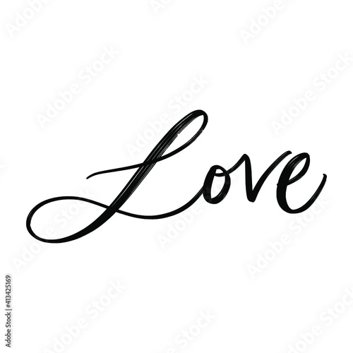 LOVE. LOVE LETTERING WORDS. FOR ST VALENTINE'S DAY. VECTOR LOVELY GREETING HAND LETTERING