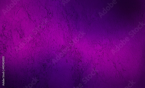 rough ultra violet bright concrete or cement surface background with space for text. colorful abstract grunge decorative gradiented purple stucco wall background. photo