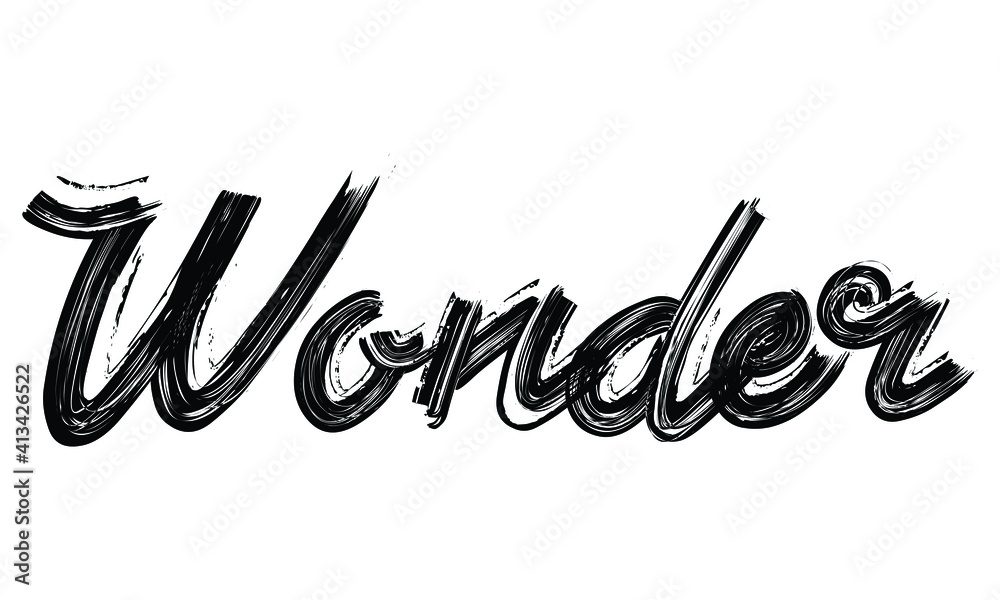 Wonder Black Text Hand written Brush font drawn phrase Typography ...