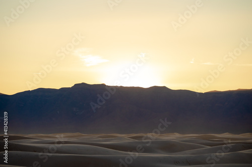 dramatic landscape photos of the largest gypsum sand dunes in the world. The White Sands National Park in the Chihuahuan desert in New Mexico. One of USA's newest national park. 