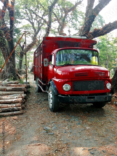 old red truck