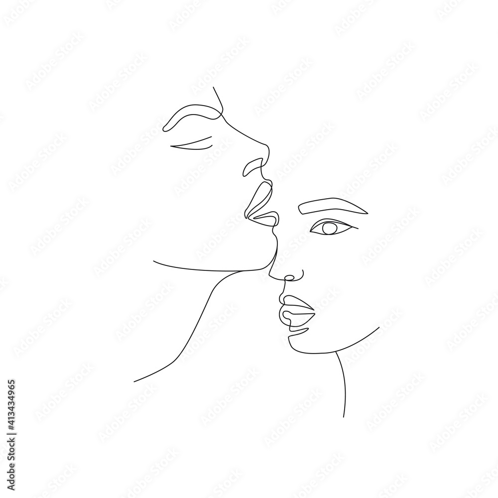 Continuous Line Drawing of Couple Trendy Minimalist Illustration. Kiss One Line Abstract Illustration. Couple Minimalist Contour Drawing. Vector EPS 10. Continuous Line Drawing of Couple Trendy Minimalist Illustration. Kiss One Line Abstract Illustration. Couple Minimalist Contour Drawing. Vector EPS 10.