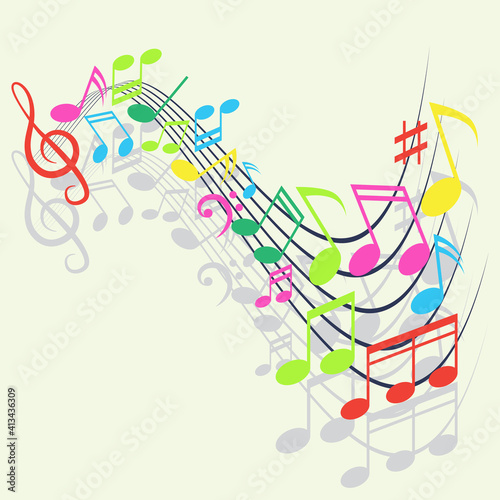 Obraz na plátně music notes for music background, vector illustration