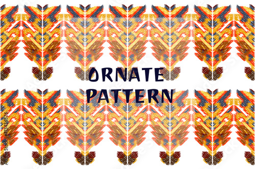 Drapery curves pagan tripe seamless pattern. Indian old surface background. Vector ornament.