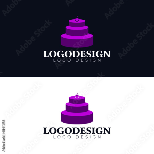 cake sweet logo design modern logotype vector template