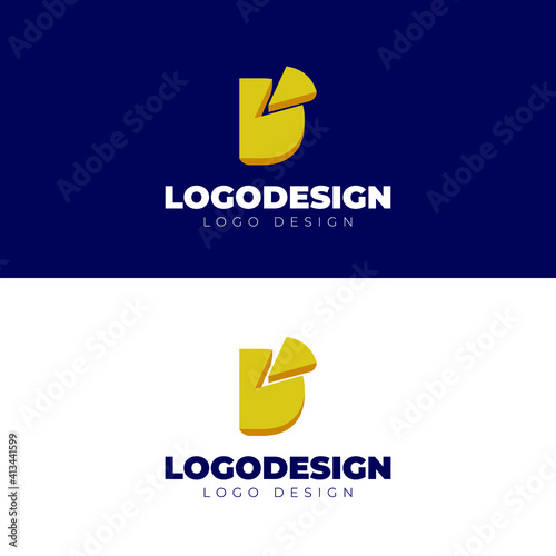 D and cheese logo design creative logotype vector template