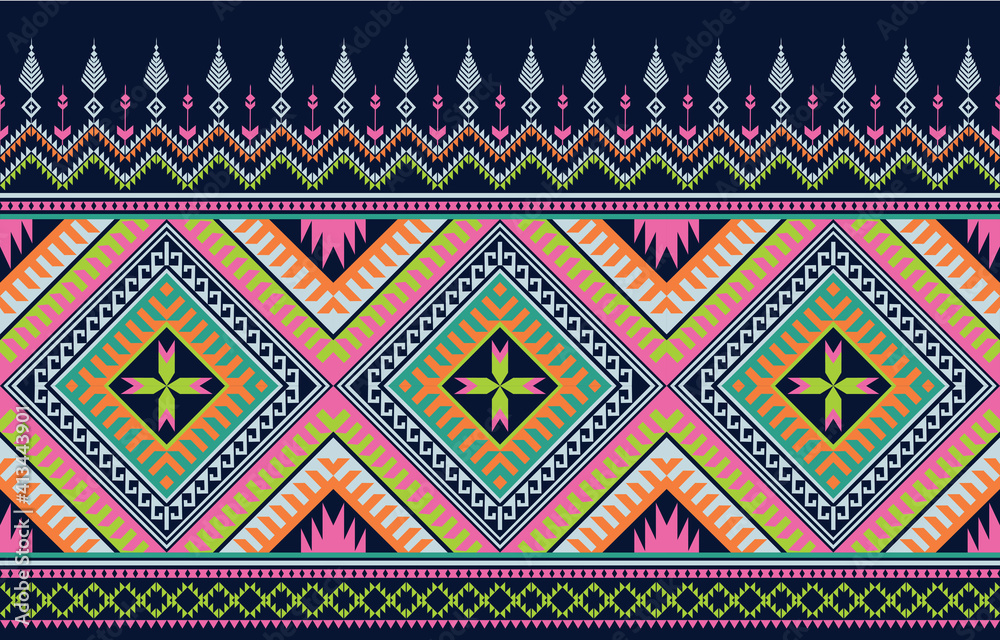 Colorful tribal geometric pattern Ethnic vector textures, traditional ornaments, designs for pattern fabrics, rugs, backgrounds, skirts, cushions and more.
