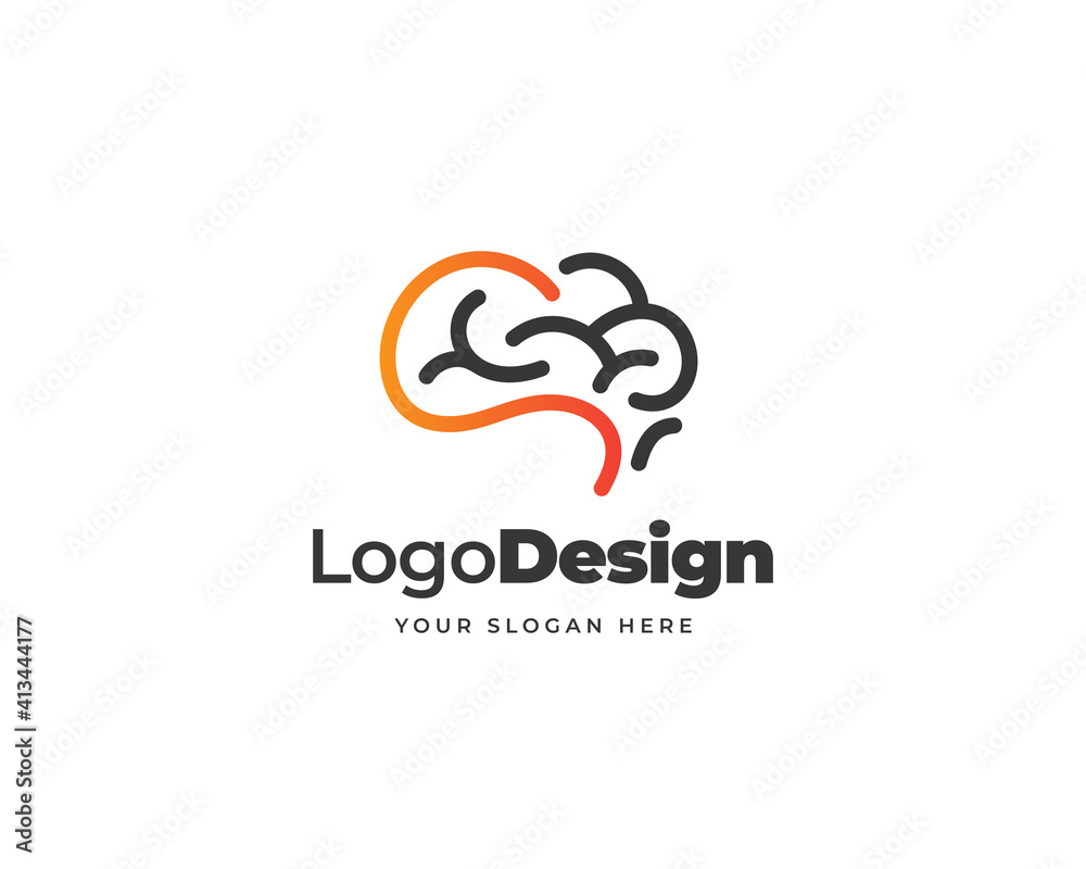 S brain logo vector. Creative modern line think logo design S brain logo vector. Creative modern line think logo design