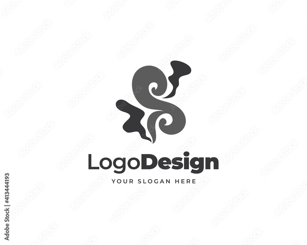 Creative S smoke logo vector. Letter S logo vector design